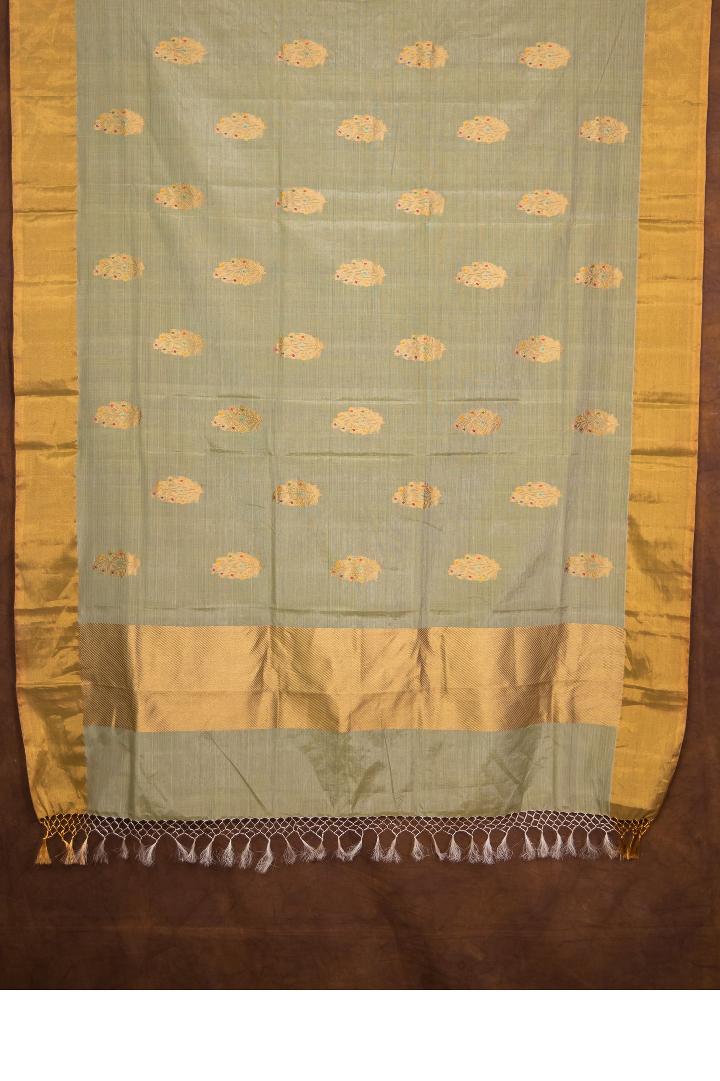 Pista Green Dupatta Silk by Cotton - Panaya 