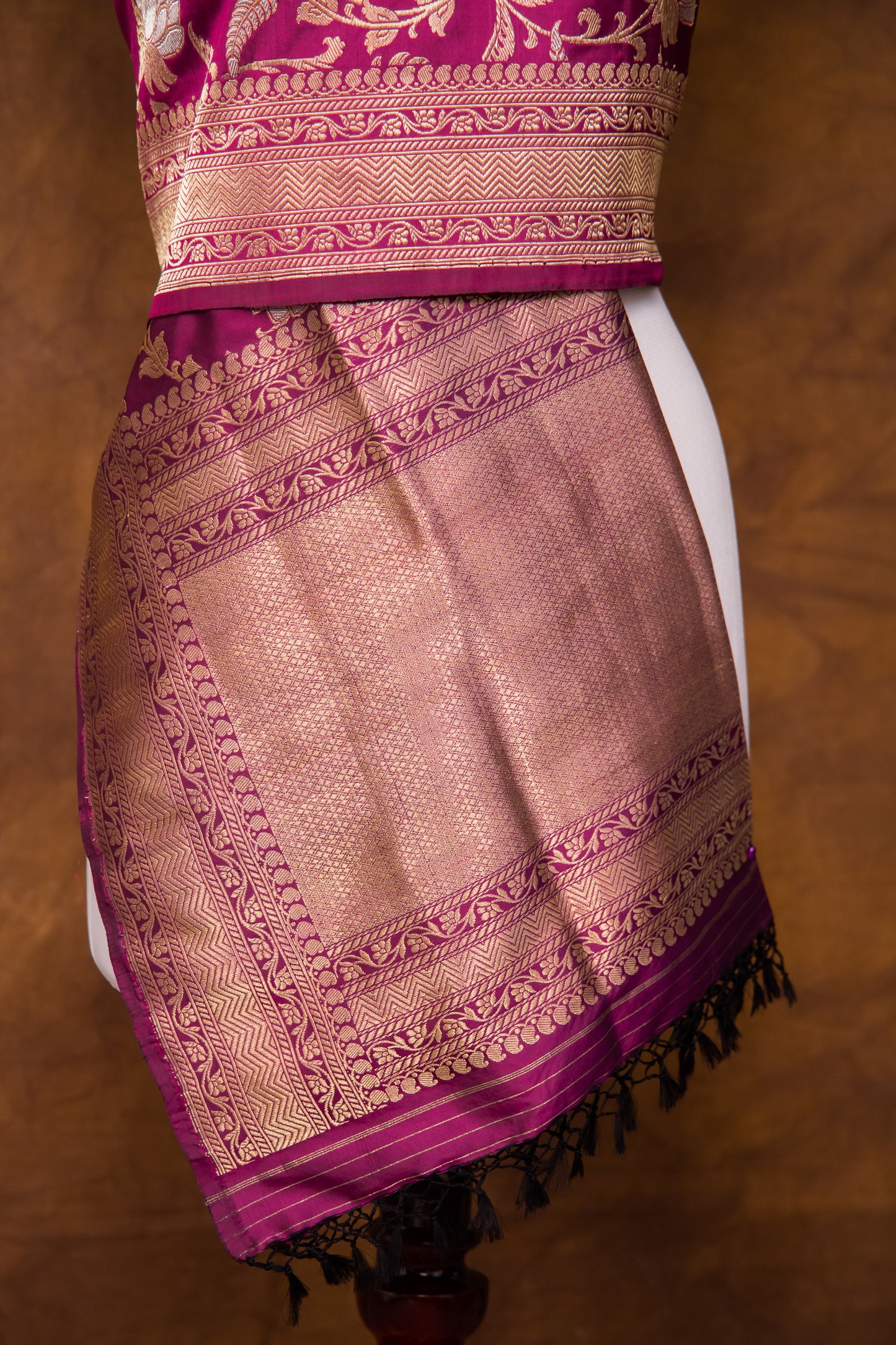 Maroon Dupatta Katan Pure Silk - Panaya 