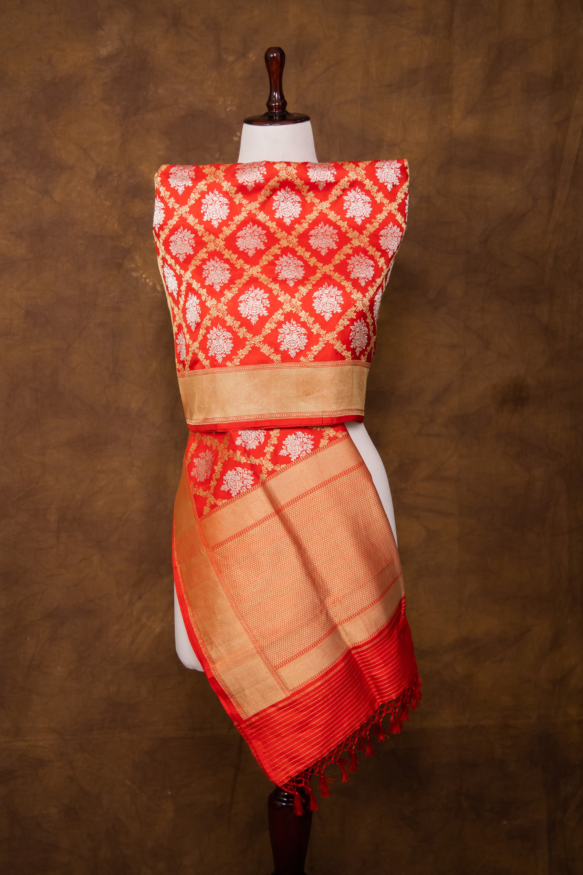 Red Katan Pure Silk Dupatta