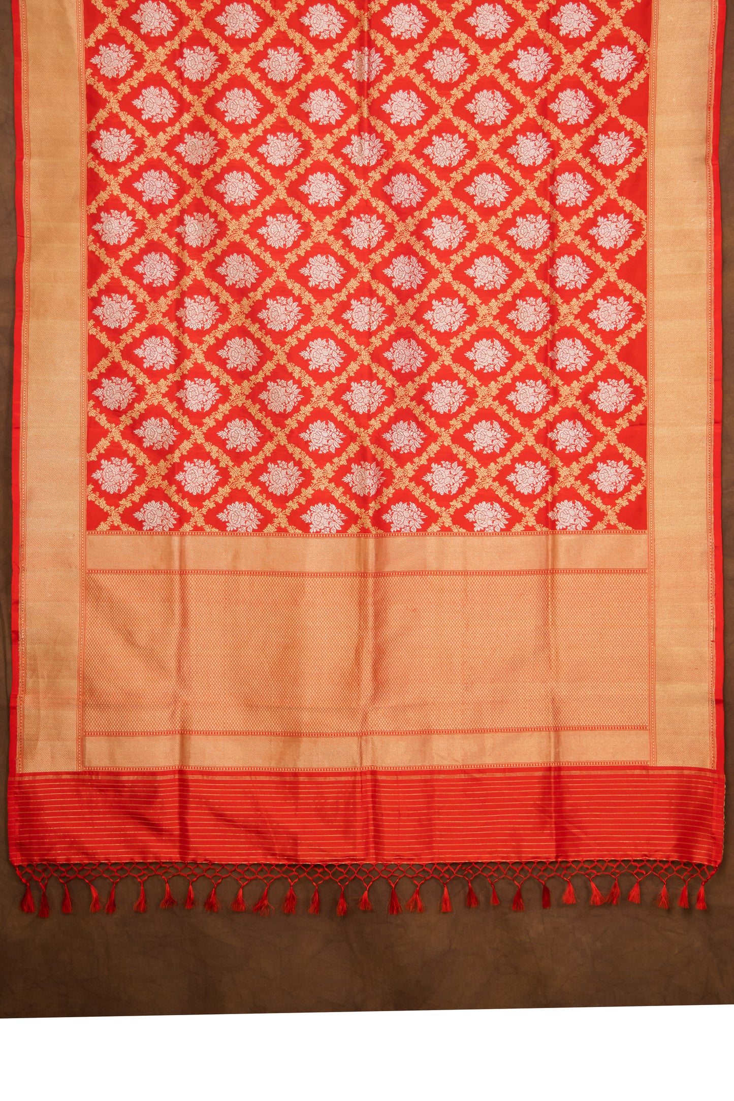 Red Katan Pure Silk Dupatta - Panaya 