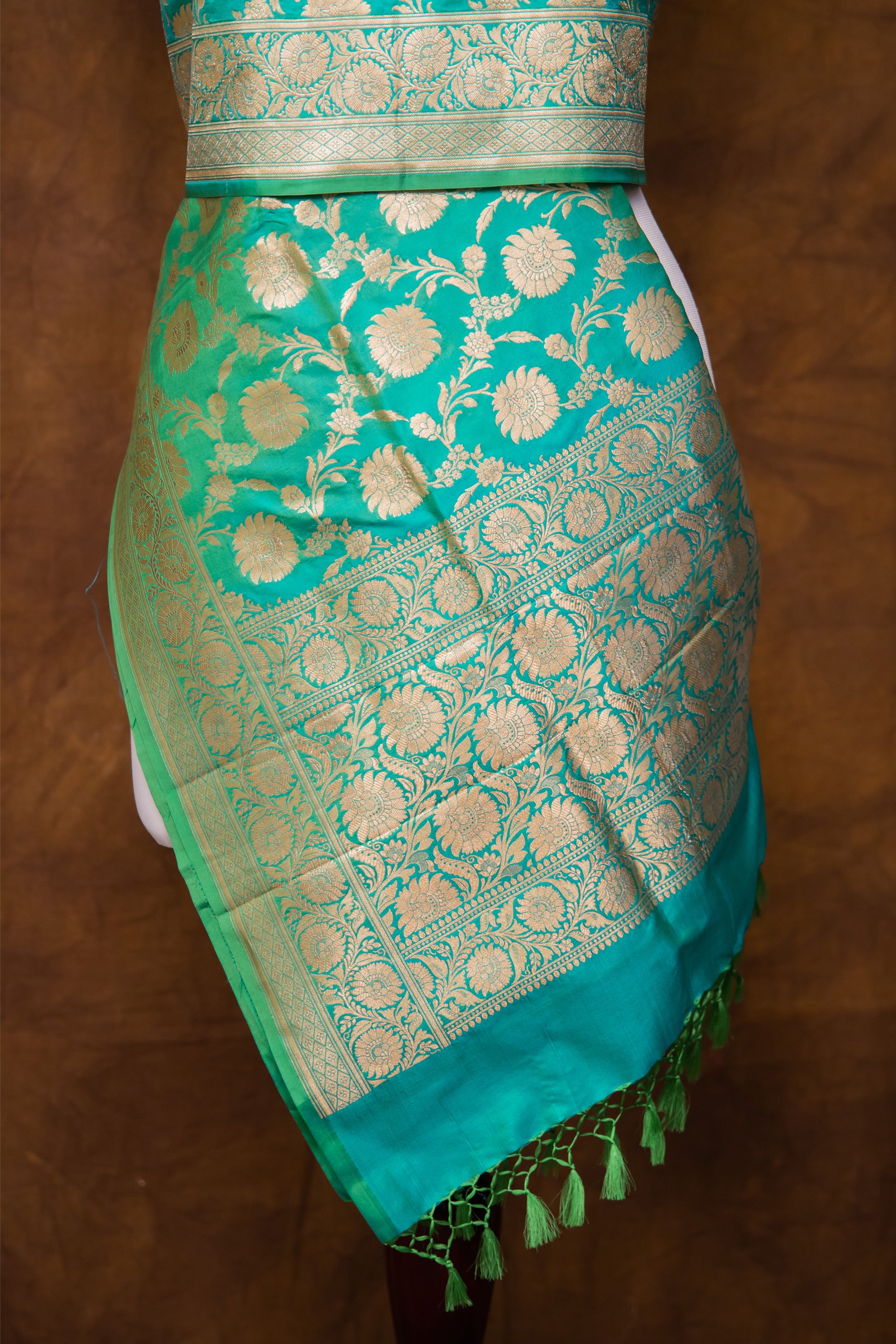 Green Katan Pure Silk Dupatta