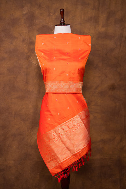 Orange Dupatta Katan Pure Silk - Panaya 