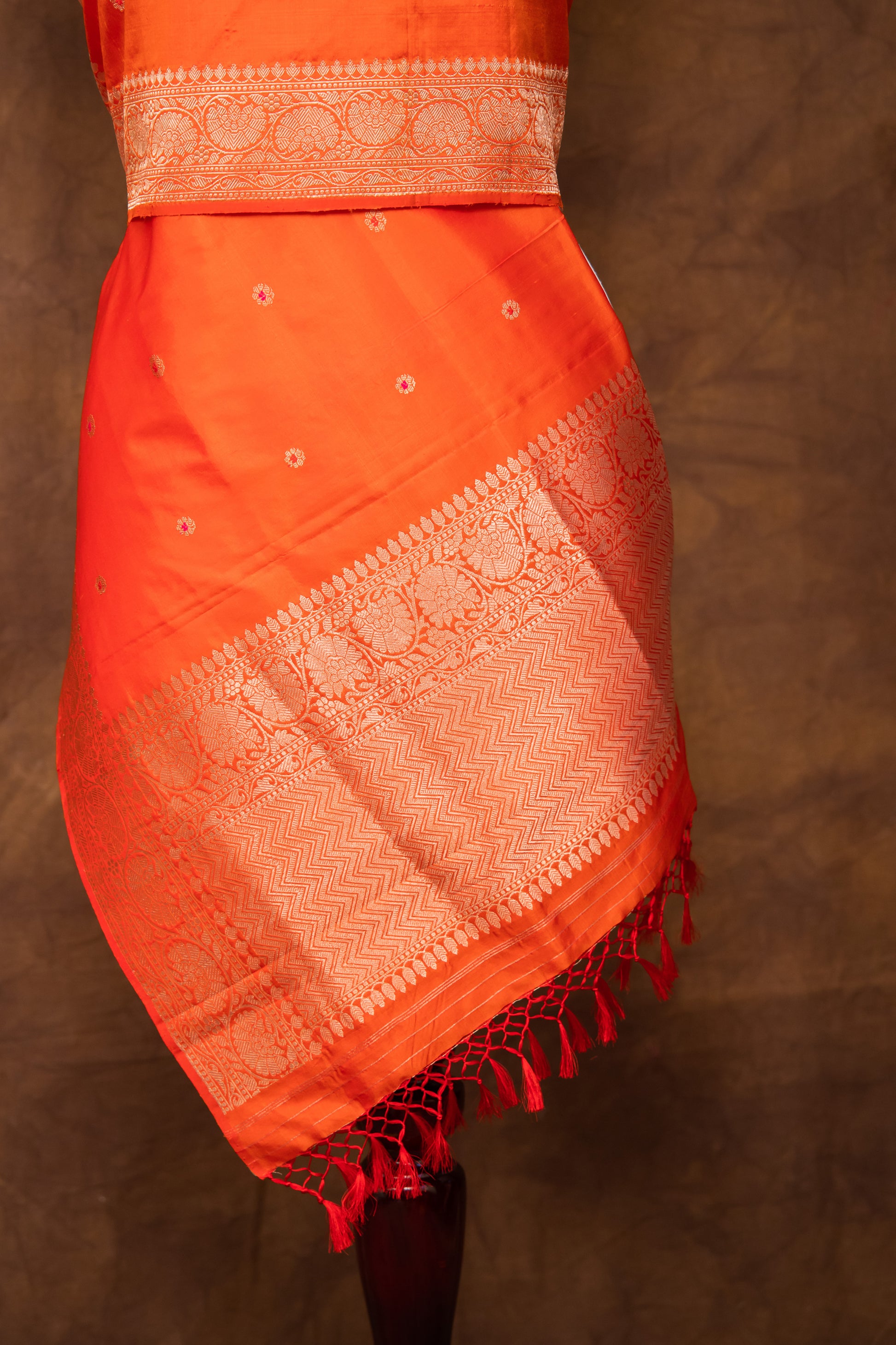 Orange Dupatta Katan Pure Silk