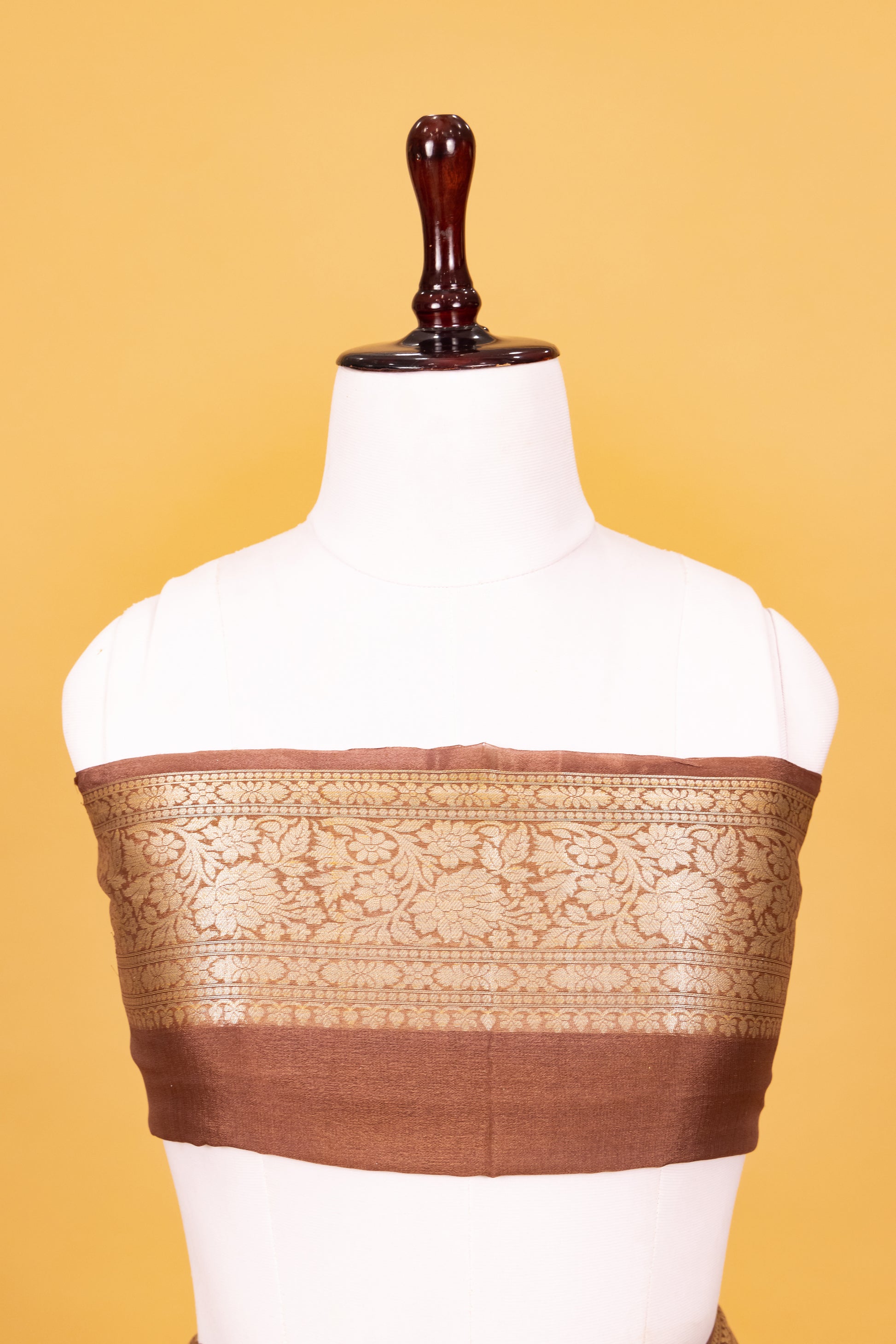 Chocolate Chiffon Pure Silk Cutwork Saree