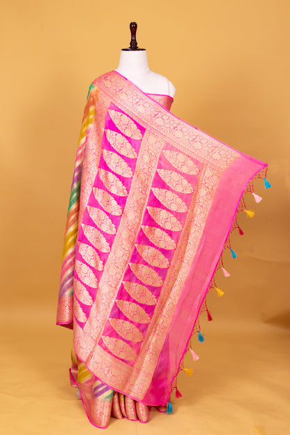 Pink Chiffon Pure Silk Cutwork Saree