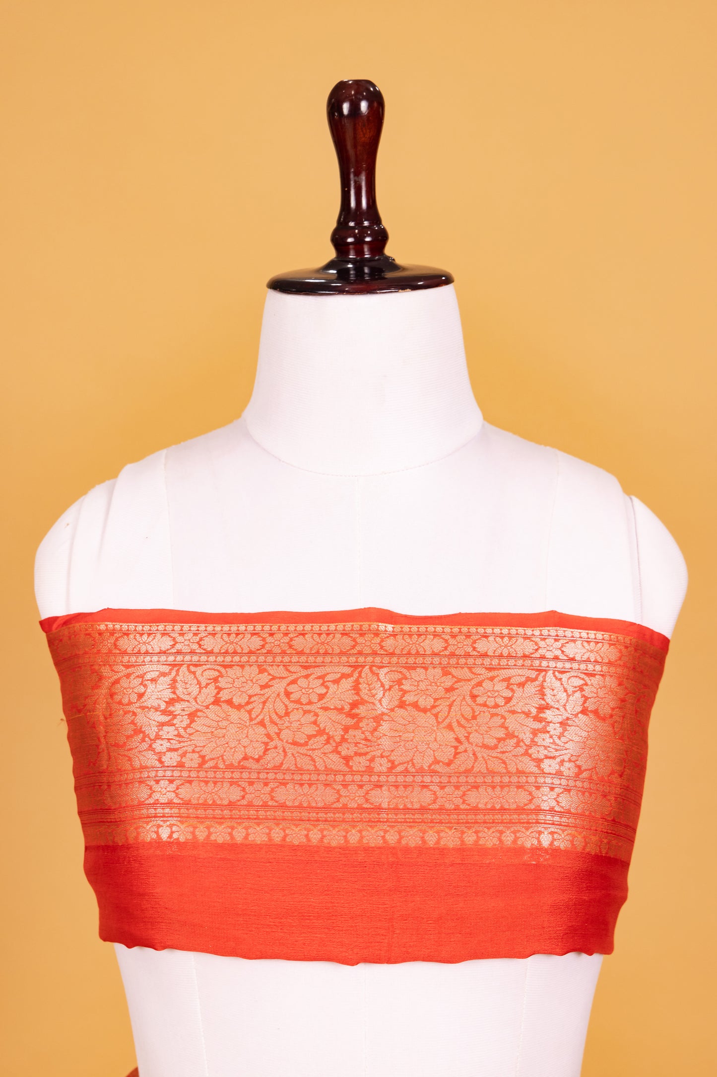 Rust Chiffon Pure Silk Cutwork Saree