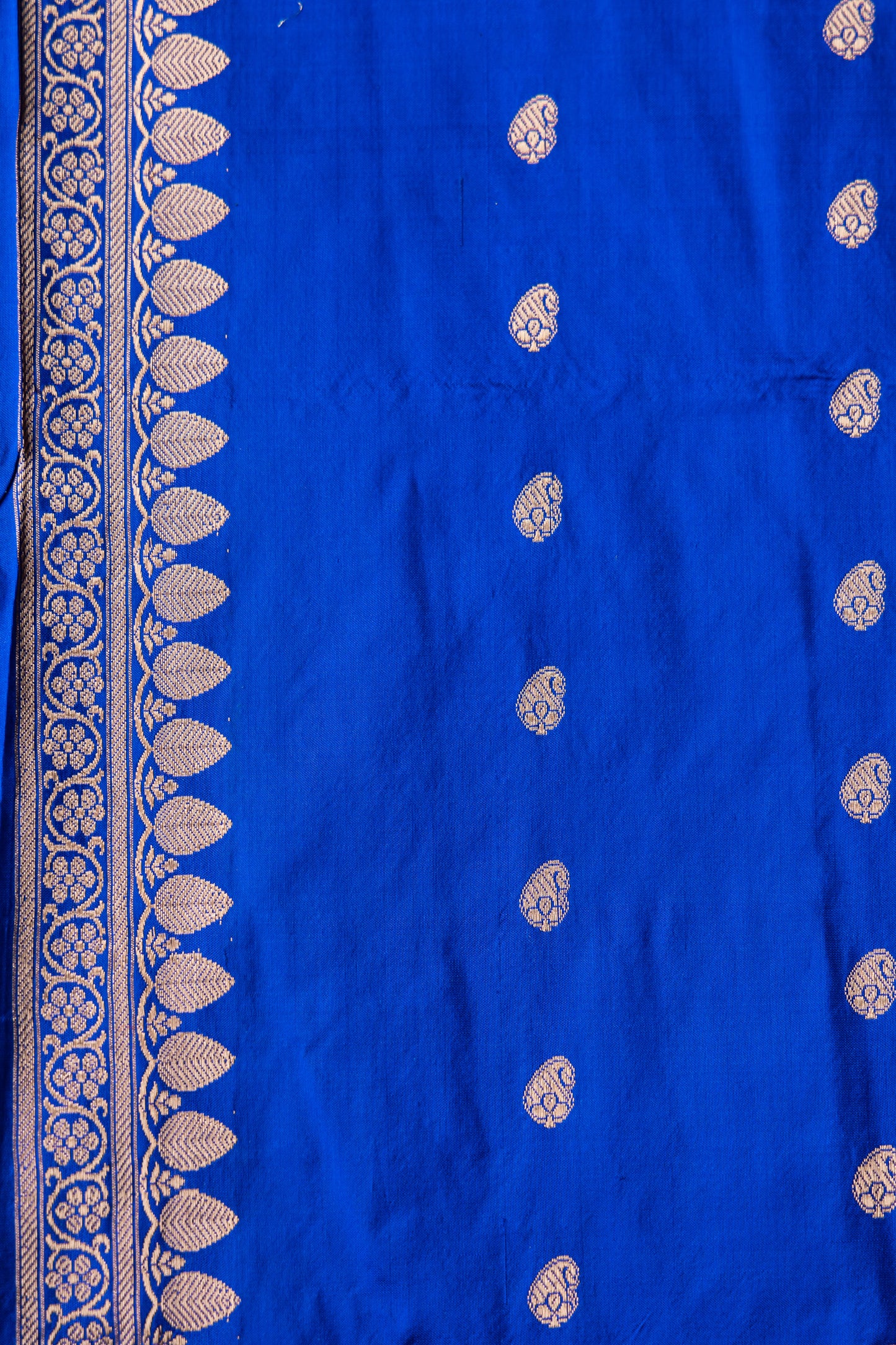 Royal Blue Handwoven Kadwa Katan Silk Saree