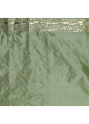 Pista Green Katan Silk Saree — Kadwa Boota