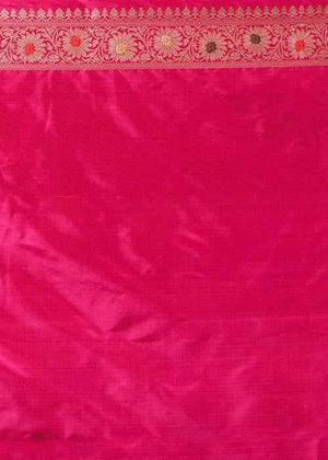 Dark Pink Katan Silk Saree — Kadwa Boota