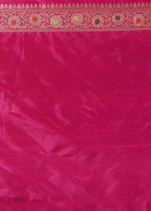Dark Pink Katan Silk Saree — Kadwa Boota