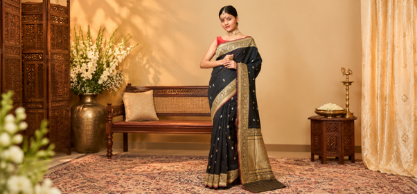 Black Banarasi Saree