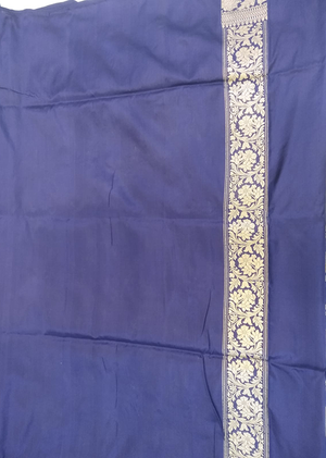 Blue Katan Silk Saree — Kadwa Meena Jaal