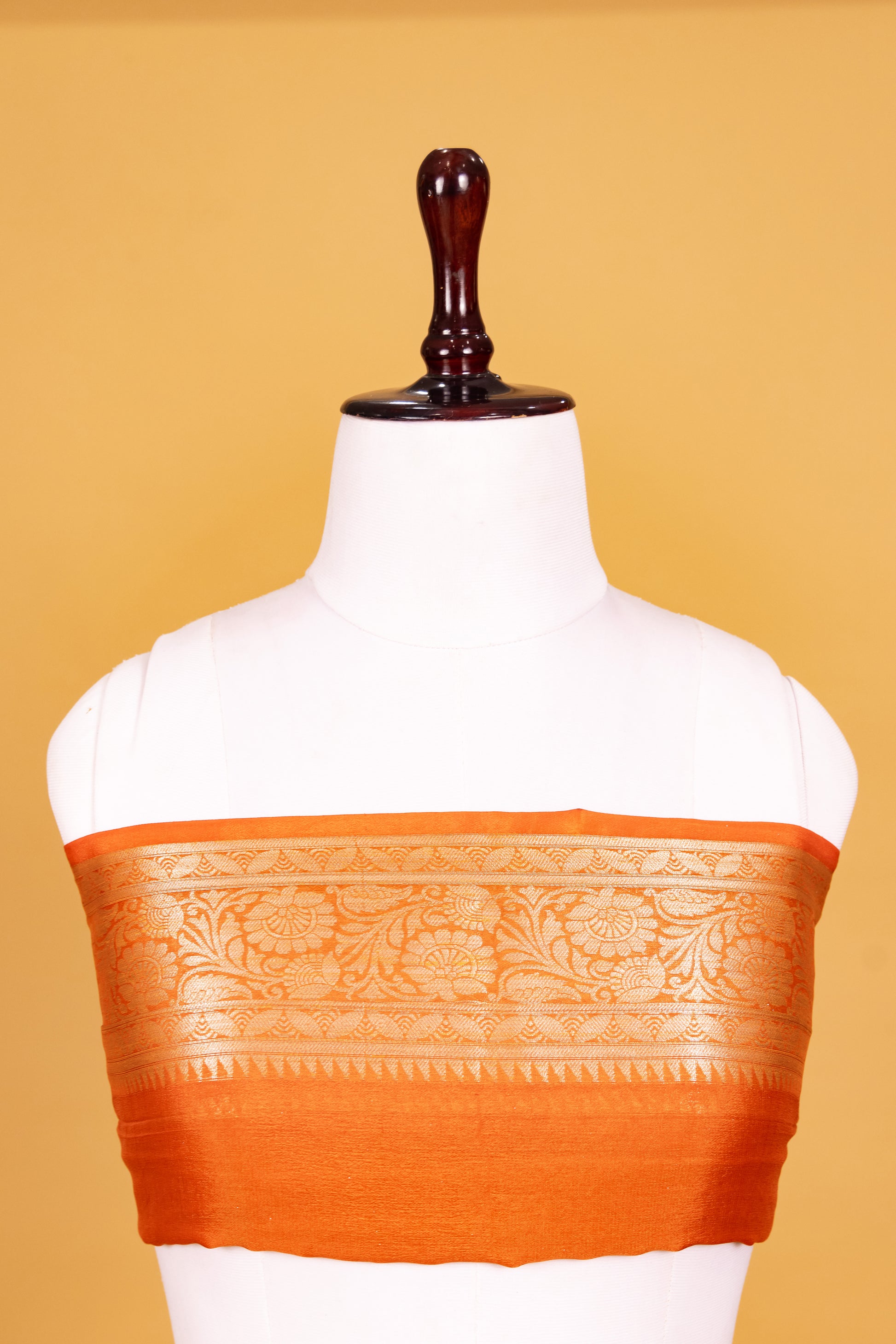 Orange Chiffon Pure Silk Cutwork Saree