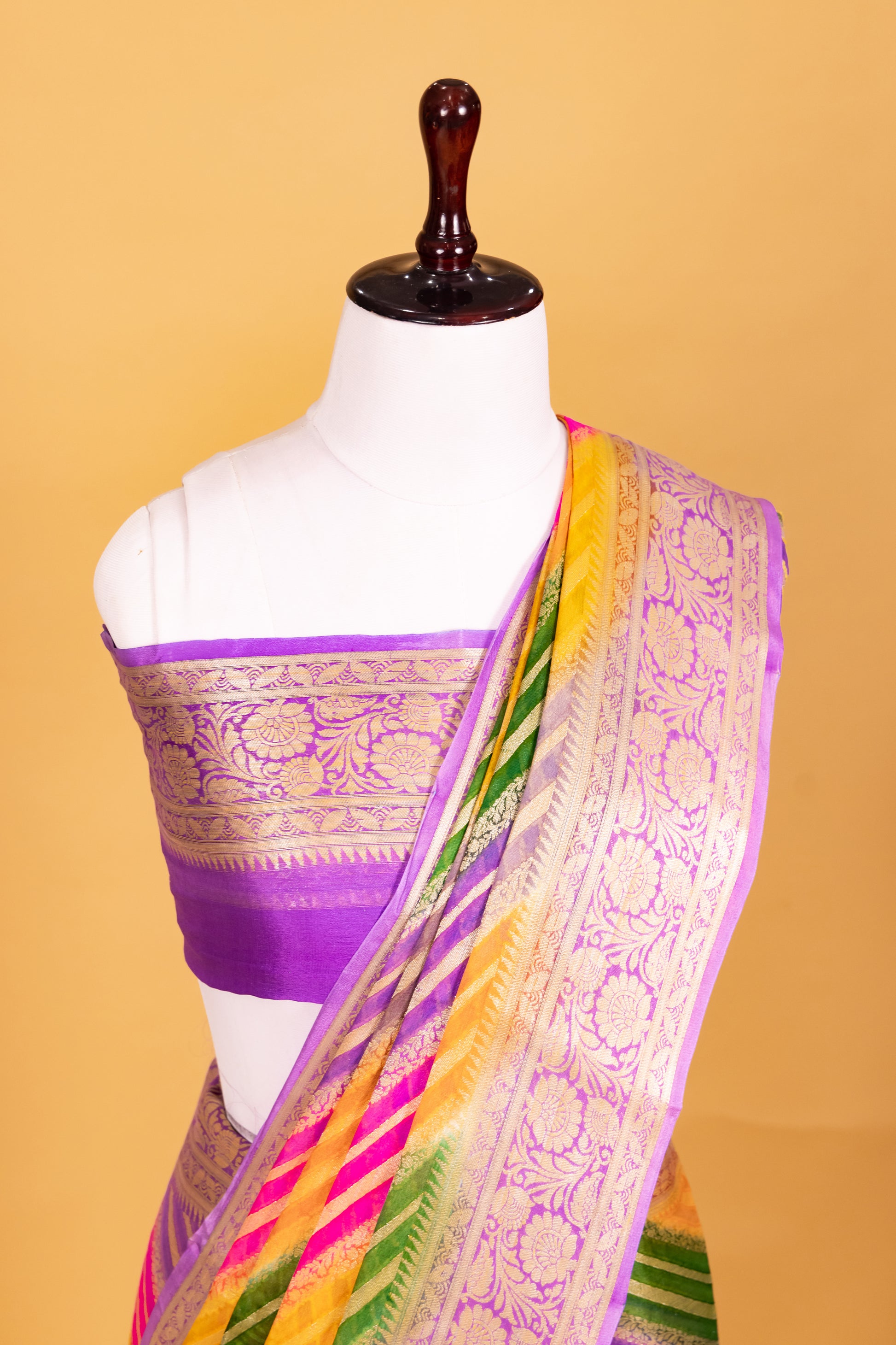 Lavendar Chiffon Pure Silk Cutwork Saree