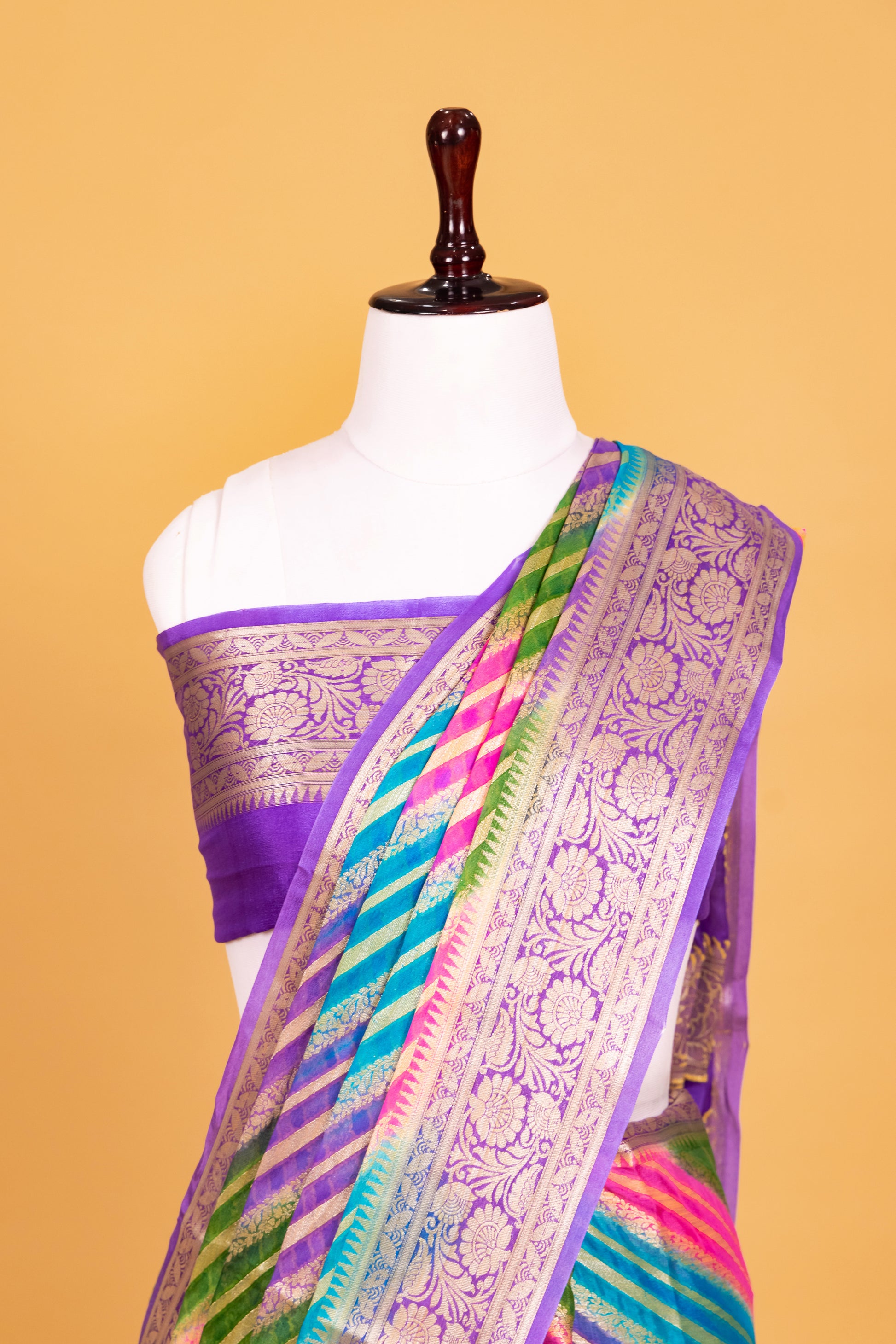 Mauve Chiffon Pure Silk Cutwork Saree