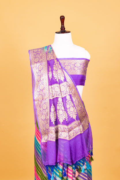 Mauve Chiffon Pure Silk Cutwork Saree