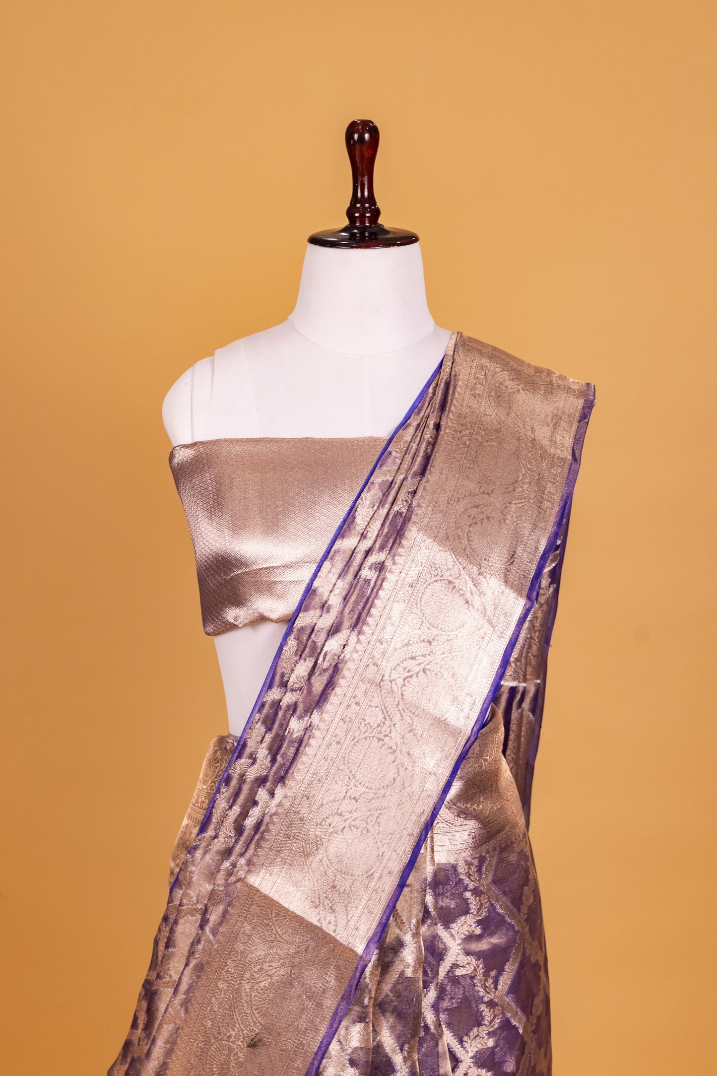 Purple Tissue Pure Silk Dyed Saree