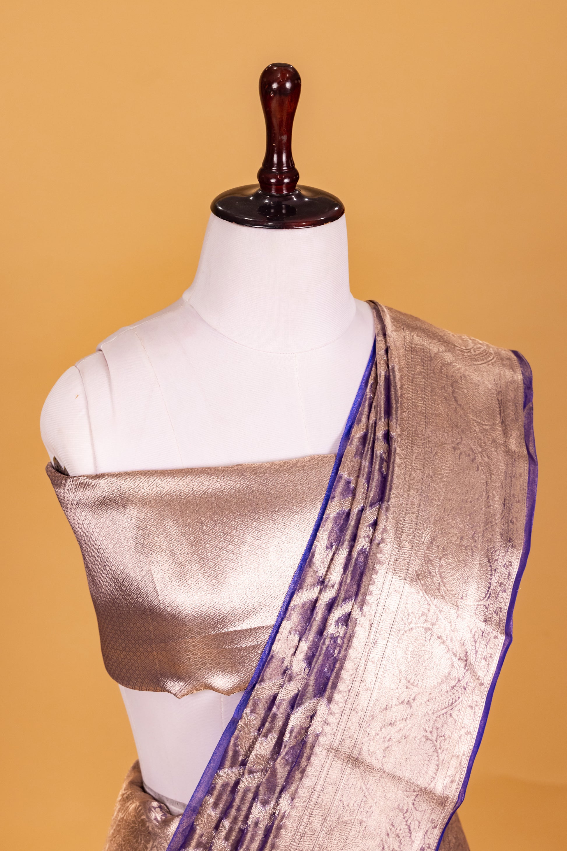 Purple Tissue Pure Silk Dyed Saree