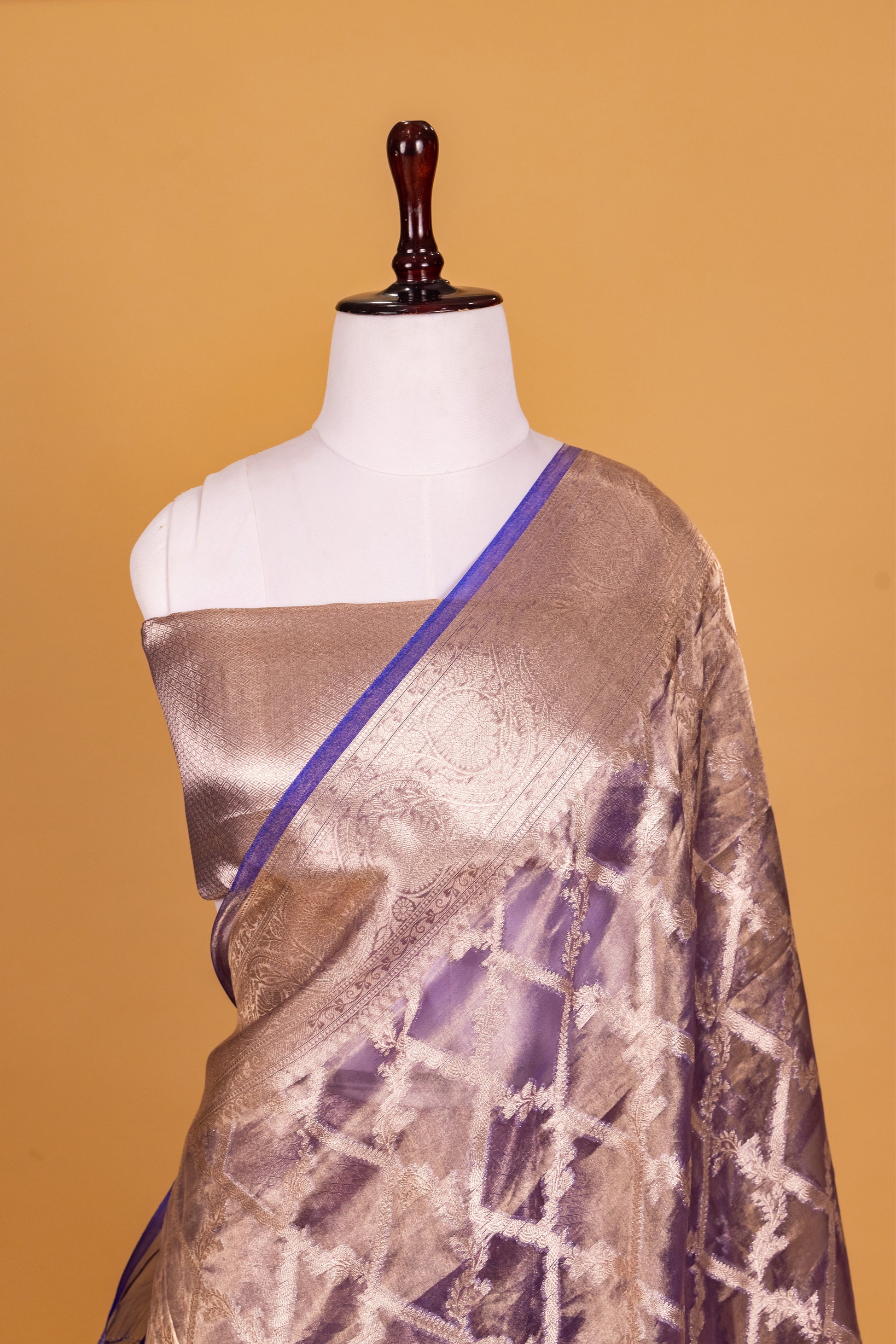 Purple Tissue Pure Silk Dyed Saree